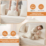 79" Modular Sectional Sofa, Boneless Convertible Sleeper Sofa Bed, Modern Tri-Folding Cloud Couch with L-Shape Chaise, Corduroy Futon for Living Room Small Spaces Apartment, No Assembly, Beige