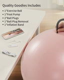 YOTTOY Anti-Burst Exercise Ball for Working Out, Yoga Ball for Pregnancy,Extra Thick Workout Ball for Physical Therapy,Stability Ball for Ball Chair Fitness with Pump (Pink) YOTTOY