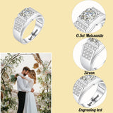 Oseew 10k 14k 18k Solid gold Moissanite Rings for Men Mens Moissanite Wedding Band Round Cut Moissanite Rings （(D Color VVS1 Clarity)）