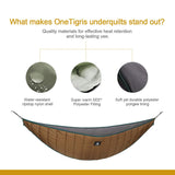 Hammock Underquilt, Full Length Lightweight 4 Season Hammock Quilt for Camping Hiking Backpacking OneTigris