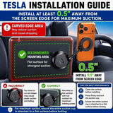 ZIDARO for MagSafe Car Phone Holder for Tesla Model 3/Y, Extended-Reach Arm Magnetic Mount for iPhone 17/16/15/14/13/12, 80+LBS Vacuum Suction Cup Mounts for Tesla Screen & Dashboard (Navy Blue)