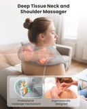 Snailax Cordless Neck Massager with Heat, Shiatsu Neck Back Massager for Pain Relief Deep Tissue, Rechargeable 4D Knead Shoulder Massager Pillow, with Portable Carry Bag, Gifts for Mom, Dad