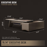 X-Comfot Executive Desk with Bridge-Style Leg for Office (78.74IN)