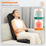 Neck Back Massager with Heat, Massage Chair Pad with Compression, Full Body Chair Seat Massager for Neck, Back and Shoulders, Gifts for Men, Women Snailax
