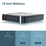 SURLUNKEYS King Mattress Medium Plush - 14 Inch Memory Foam Hybrid Mattress Strong Edge Support Without Motion Transfer for Deep Sleep, Grey