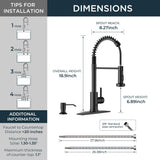 FORIOUS Black Touchless Kitchen Faucet with Soap Dispenser, Motion Sensor Activated Smart Sink Faucet with Pull Down Sprayer Single Handle Hands Free Contemporary for Bar & Prep Sinks, Camper RV