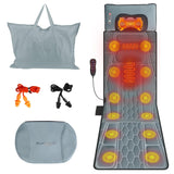 Flannel Full Body Massage Mat Heat Massage Pad with Detachable Shiatsu Neck Massager Multifunctional Massage Chair Pad with Carry Bag Earplugs Anti-Slip Bottom for Office Home Mom Ideal Gift