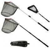 ZENFUN 2 Pack Fishing Net with Telescopic Pole Handle, Fish Landing Net with Sturdy Collapsible Handle, Folding Nylon Mesh Landing Net for Saltwater and Freshwater, Extend to 51 in(Black, White)