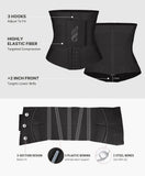 FeelinGirl Waist Trainer for Women Tummy Control 3 Belt Hooks Waist Cincher Corset Steel Bones Hourglass Body Shaper Black
