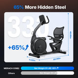 MERACH Recumbent Exercise Bikes for home, Light Commercial Recumbent Exercise Bike for Seniors Adults, Magnetic Recumbent Stationary Bike