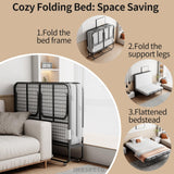 75"×54" Folding Bed with Adult Mattress
