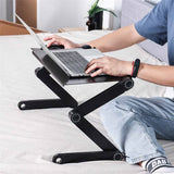 Adjustable Laptop Desk Stand Portable Laptop Table Cooling Fan Computer Notebook PC Holder with Mouse Pad
