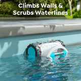 Pleco Pro Cordless Robotic Pool Cleaner, Smart Navigation, 210–240 Min Runtime, Wall Climbing & Waterline Cleaning, Up to 2691 Sq.Ft, Dual-Layer Filtration for Inground Pools(Obsidian White)