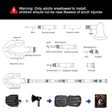 Suprock Survival Shovel High Carbon Steel Tactical Shovel Axe Folding Entrenching Tool Camping Hiking Shovel Carrying Pouch Car Emergency Survival Gear