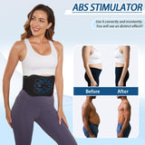 IGAVCPM ABS Stimulator Muscle Toner - FDA Cleared - Abdominal Training Belt Portable Sport Exercise Workout Equipment Home Office (Black Blue)