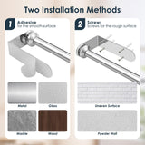 theaoo Paper Towel Holder Under Cabinet, One-Handed Tear Wall Mount Paper Towel Holder Dispenser with Damping Function for Kitchen Organization, Stainless Steel, Self-Adhesive or Drill mounting,Silver