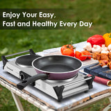 Hot Plate Double Burner for Cooking, 1800W Countertop Electric Stoves | Silver Techwood