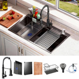 30x18 Black Drop-in Kitchen Sink: Deep Single Bowl Stainless Steel Workstation with Faucet & Accessories Combo for Family Kitchen—Scratch Resistant & Noise Reducing