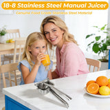 18-8 Stainless Steel Manual Juicer, 304 Food-Grade Lemon Squeezer, Deformation & Fruit Acid Resistant, Suitable for Lemons, Apples, Oranges, Pomegranates, Sugarcane, Etc.