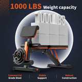 XCHIEF Adjustable Weight Bench - 1000LBS Capacity Heavy Duty Foldable Workout Bench for Full Body Exercise, Flat/Incline/Decline, Bench Press for Home Gym with Preacher Pad & Leg Extension