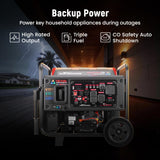 maXpeedingrods 10500 Watt Tri-fuel Inverter Generator,120/240V,E-start