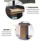 Professional Adjustable Wooden Podium with 4 Rolling Wheels, Portable Lectern for Weddings, Churches, Schools & Events - Sturdy, Versatile, Easy to Move