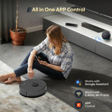 eitton Robot Vacuum and Mop Combo, 6000Pa Strong Suction, Self-Emptying Dock, 90-Day Hands-Free, LiDAR Navigation, Smart Mapping, WiFi/App/Alexa, Robotic Vacuum for Pet Hair, Hard Floors & Carpets