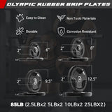 RitFit Barbell Weight Set - 4/6FT Olympic Barbell with Weight Plates (55-115LB Total) - Weightlifting Equipment for Squats, Curls, Deadlifts, Presses, Hip Thrusts 4FT Silver Bar with 85LB Plates