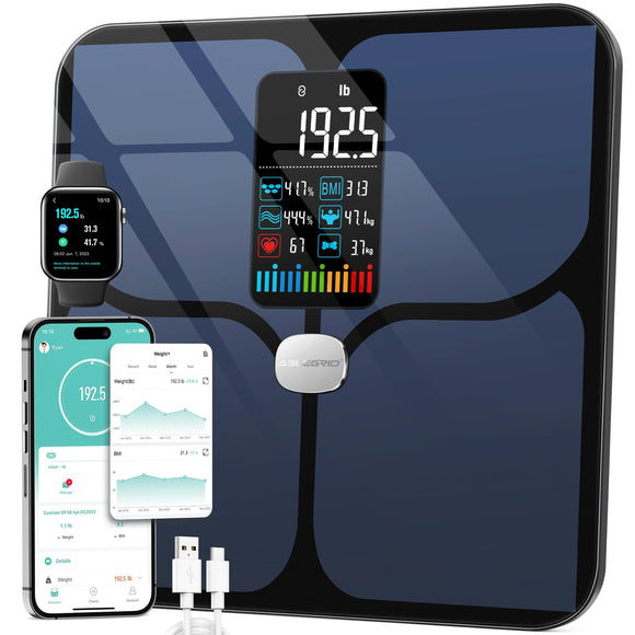 Bathroom Scale for Body Weight, Large LCD Display Screen, ABLEGRID