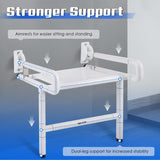 NEWTRY 21” Folding Shower Seat Wall Mounted(Fixed Height), 660lb Fold Down Shower Seat (Requires Drilling), Foldable Shower Chair for Home Care, for Bathroom Inside Shower