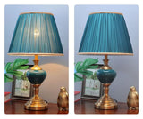 Bedside Desk Lamp Blue Luxury Decoration Living Room Bedroom Library Study Office Lighting Table Lamps American Minimalist End Table Desk Lamp