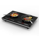 Double Induction Cooktop, 110V 4000W Electric cooktop, Hot Plate LED Sensor Touch Energy-Saving Portable Induction Cooktop VBGK