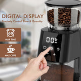AYCHIRO Burr Coffee Grinder Electric, Adjustable Burr Mill with 30 Grinding Settings, Coffee Bean Grinder with Touchscreen, 2-12 Cups