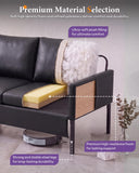 TYBOATLE Black Faux Leather Small Couch Loveseat, 2-Seater for Living Room
