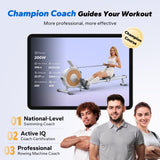 MERACH Rowing Machine with App, 16 Levels of Magnetic Resistance, Exclusive Dual Slide Rail Rower, 350LB Max Weight Rowing Machines for Home Use, Q1S White