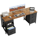 ODK 63 inch Computer Desk with File Drawers Cabinet, Modern Office Desk with Large Storage for Home Office