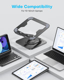 Adjustable Laptop Stand, Computer Stand with 360 Rotating Base, Ergonomic Laptop Riser Mount for Desk Foldable Protable Computer