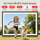 Frameo 10.1" Digital Picture Frame, Smart WiFi Digital Photo Frame with 1280x800 HD IPS Touch Screen 32GB Storage Auto-Rotate Wall Mounted, Share Photos/Videos from Phone Anywhere(Black&White)