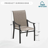 MFSTUDIO Patio Dining Chairs Set of 4 w/Metal Frame & Textilene Fabric
