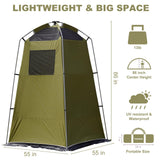 Vidalido Outdoor Camping Shower Tent Easy Setup Privacy Changing Room Portable Camp Shower Tents for Camping with Floor, Waterproof Privacy Shelters Toilet Tent (Army Green)