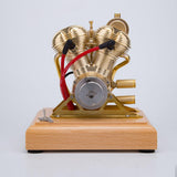 Engine Model Kit That Runs, Mini OHV V-Twin Double-Cylinder Four-Stroke Engine Model for Motorcycle, Physics Science Experiment for Adult