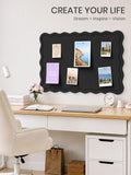 Fluxynara Scalloped Felt Bulletin Board, 35.4"x23.6", Black