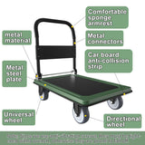 Push Cart, Folding Mobile Platform Trolley,Thickened and Reinforced, 360° Swivel Wheels