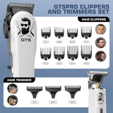 GTSPro Hair Clippers for Men, Clippers and Trimmers Set, Barber Clippers, Electric Hair Trimmer with Box, Gifts for Men White