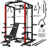 Goimu C1-V4 Power Cage, 2000LBS Squat Rack with LAT Pulldown, Multi-Function Weight Cage Strength Training Machine, Workout Cage (RD Home Gym Package)