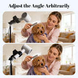 Rmnhd Hair Dryer Holder Stand, Hands Free Blow Dryer Stand with Clamp, Adjustable Height & 360° Rotating Hair Dryer Stand for Home & Salon Styling, Foldable & Stable