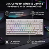 Yoidesu 75% Wireless Mechanical Keyboard Hot Swappable RGB (White)