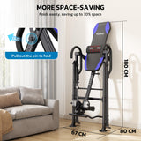 YOLEO Gravity Inversion Table for Back Pain Relief 2026 New Inversion Table w/Heat and Massage Lumbar Pad Back Stretcher Machine 300 lbs