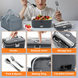 DUPASU Electric Lunch Box Food Warmer: 100W Heated Lunch Box for Adults, 1.8L Portable Fast Heating Lunchbox Food Heater for Car, Truck, Work, Travel, Lonchera Elctrica Porttil 12/24V/110-230V