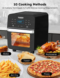 Nuwave Brio Air Fryer Oven, 15.5Qt X-Large Family Size, SS Rotisserie Basket &-Skewer Kit